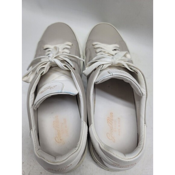 Good Man Brand Men\'s 11.5 Low Top Leather Sneakers Gray White Italy Made main image 10